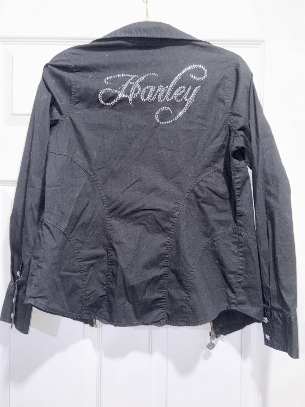 Women's Black Rhinestone Logo shirt